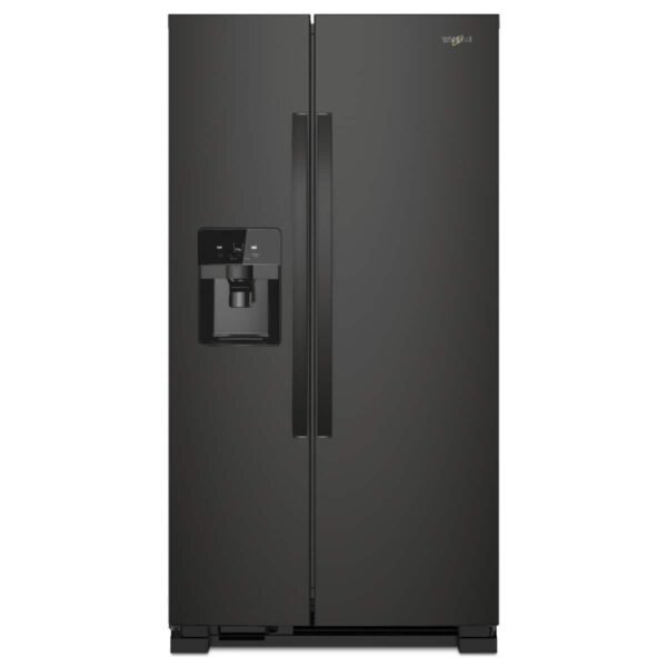 Whirlpool 21 Cu. Ft. Side-by-Side Refrigerator LED Interior Lighting Black from Kings Outlet