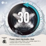 LG - 5.0 Cu. Ft. High-Efficiency Stackable Smart Front Load Washer with Steam and TurboWash 360° - Alpine White - Image 6