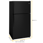Whirlpool - 20.5 Cu. Ft. Top-Freezer Refrigerator with Frameless Glass Shelves - Black - Image 3