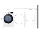 LG 7.4 Cu. Ft. Stackable Smart Electric Dryer Steam Built-In Intelligence White from Kings Outlet