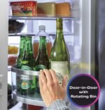 GE Profile - 22.3 Cu. Ft. 4-Door French Door Counter-Depth Smart Refrigerator with Door-in-Door Storage - Stainless Steel - Image 7