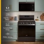 Whirlpool - 1.1 Cu. Ft. Over-the-Range Microwave with Flush Built-in Design - Black Stainless Steel - Image 7