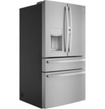 GE Profile - 22.3 Cu. Ft. 4-Door French Door Counter-Depth Smart Refrigerator with Door-in-Door Storage - Stainless Steel - Image 2