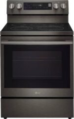 LG - 6.3 Cu. Ft. Freestanding Electric True Convection Smart Range with Air Fry and Premium Handle - Black Stainless Steel - Image 6