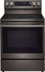LG - 6.3 Cu. Ft. Freestanding Electric True Convection Smart Range with Air Fry and Premium Handle - Black Stainless Steel - Image 6