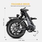 Heybike - Ranger S 1000W - Foldable Step-Thru Fat-Tire Ebike 55mi Max Range 28mph Max Speed - UL Certified - Gray - Image 3