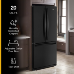 Whirlpool 20 Cu. Ft. Wide French Door Refrigerator Black from Kings Outlet