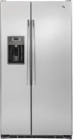 GE - 21.9 Cu. Ft. Side-by-Side Counter-Depth Refrigerator with Integrated Shelf Support System - Stainless Steel