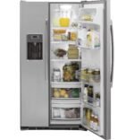 GE - 21.9 Cu. Ft. Side-by-Side Counter-Depth Refrigerator with Integrated Shelf Support System - Stainless Steel - Image 3