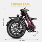 Heybike - Ranger S 1000W - Foldable Step-Thru Fat-Tire Ebike 55mi Max Range 28mph Max Speed - UL Certified - Red - Image 3