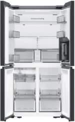 Samsung - Bespoke 22 cu. ft. Counter Depth 4-Door French Door Refrigerator with Zero Clearance Fit and Sphere Ice - Stainless Steel - Image 3