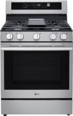 LG - 6.3 Cu. Ft. Freestanding Gas True Convection Smart Range with EasyClean, Air Fry and UltraHeat 20K Burner - Stainless Steel