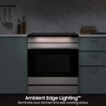 Samsung - Bespoke 6.3 Cu. Ft. Slide-In Electric Induction Range with Ambient Edge Lighting - White Glass - Image 6