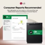 LG 24" Front Control Built-In Stainless Steel Tub Dishwasher SenseClean 52 dBA Black from Kings Outlet