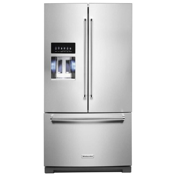 KitchenAid 26.8 Cu. Ft. Standard-Depth French Door Refrigerator Exterior Ice Water Dispenser Stainless Steel from Kings Outlet