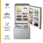 Whirlpool - 22 Cu. Ft. Bottom-Freezer Refrigerator with SpillGuard Glass Shelves - Stainless Steel - Image 4