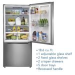 Insignia - 18.6 Cu. Ft. Bottom Freezer Refrigerator with ENERGY STAR Certification - Stainless Steel - Image 3