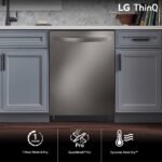 LG - 24" Top Control Smart Built-In Stainless Steel Tub Dishwasher with 3rd Rack, QuadWash Pro and 42dba - Black Stainless Steel - Image 5