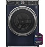 GE Profile - 5.3 Cu. Ft. High-Efficiency Stackable Smart Front Load Washer with Steam and UltraFresh Vent System+ With OdorBlock - Sapphire Blue - Image 2