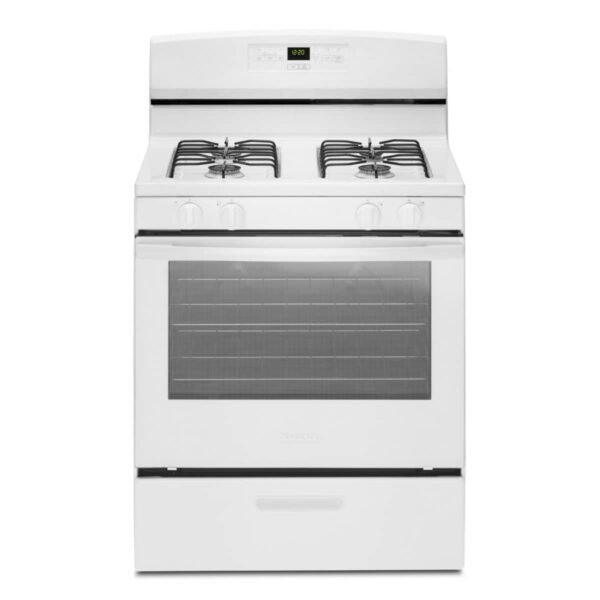 Amana 5.1 Cu. Ft. Freestanding Gas Range Bake Assist Temps White from Kings Outlet