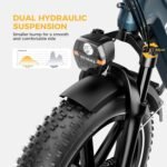 Heybike - Ranger S 1000W - Foldable Step-Thru Fat-Tire Ebike 55mi Max Range 28mph Max Speed - UL Certified - Blue - Image 5