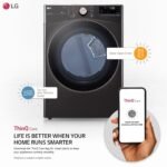 LG 7.4 Cu. Ft. Stackable Smart Gas Dryer Steam Built-In Intelligence Black Steel from Kings Outlet