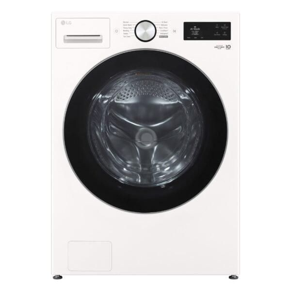 LG 5.0 Cu. Ft. High-Efficiency Stackable Smart Front Load Washer Steam TurboWash 360 Alpine from Kings Outlet