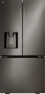 LG Standard-Depth MAX 24.5 Cu. Ft. Smart French Door Refrigerator Dual Ice Black Stainless from Kings Outlet