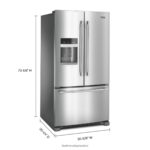 Maytag 25 Cu. Ft. 36 Inch Wide French Door Refrigerator PowerCold Feature Stainless Steel from Kings Outlet