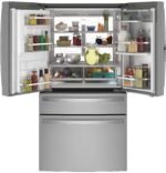 GE Profile - 22.3 Cu. Ft. 4-Door French Door Counter-Depth Smart Refrigerator with Door-in-Door Storage - Stainless Steel - Image 5