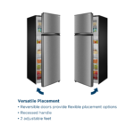 Insignia - 7.2 Cu. Ft. Mini Fridge with Top Freezer and ENERGY STAR Certification - Stainless Steel Look - Image 7