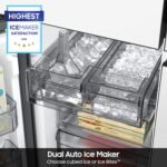 Samsung - Bespoke 23 Cu. Ft. 4-Door Flex French Door Counter Depth Refrigerator with AI Family Hub+ - White Glass - Image 5