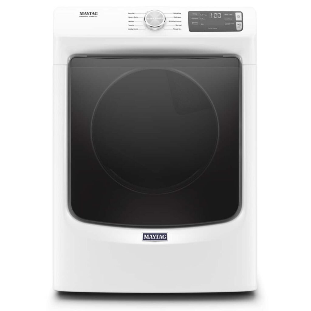 Maytag 7.3 Cu. Ft. Stackable Gas Dryer Extra Power Button White from Kings Outlet