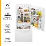Whirlpool 22 Cu. Ft. Bottom-Freezer Refrigerator SpillGuard Glass Shelves White on White from Kings Outlet