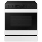 Samsung - Bespoke 6.3 Cu. Ft. Slide-In Electric Range with Air Fry - White Glass