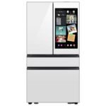 Samsung - Bespoke 29 cu. ft. 4-Door French Door Refrigerator with AI Family Hub+ - White Glass