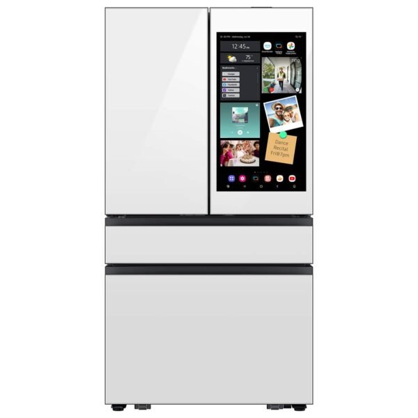 Samsung Bespoke 29 cu. ft. 4-Door French Door Refrigerator AI Family Hub+ White Glass from Kings Outlet