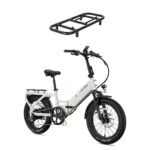 Lectric eBikes - XP4 Step-Thru Foldable eBike (Max 50mi/28mph) + LevelUp Rack - Stratus White