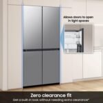 Samsung - Bespoke 22 cu. ft. Counter Depth 4-Door French Door Refrigerator with Zero Clearance Fit and Sphere Ice - Stainless Steel - Image 6