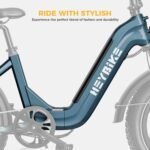 Heybike - Ranger S 1000W - Foldable Step-Thru Fat-Tire Ebike 55mi Max Range 28mph Max Speed - UL Certified - Blue - Image 7