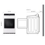 LG - 7.3 Cu. Ft. Smart Electric Dryer with Steam and EasyLoad Door - Alpine White - Image 3