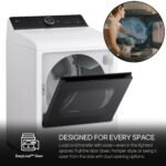 LG - 7.3 Cu. Ft. Smart Electric Dryer with Steam and EasyLoad Door - Alpine White - Image 7