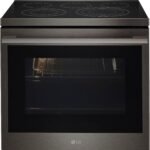 LG - 6.3 Cu. Ft. Freestanding Electric True Convection Smart Range with Air Fry and Premium Handle - Black Stainless Steel