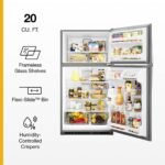Whirlpool - 20.5 Cu. Ft. Top-Freezer Refrigerator with Frameless Glass Shelves - Monochromatic Stainless Steel - Image 4