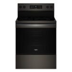 Whirlpool - 5.3 Cu. Ft. Freestanding Electric Range with Air Cooking Technology, No Preheat Air Fry and Air Baking and Self Clean - Black Stainless Steel