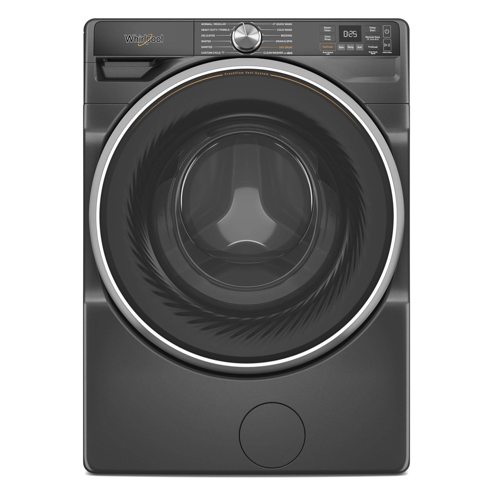 Kings Outlet Whirlpool 5.0 Cu. Ft. High Efficiency Smart Front Load Washer FreshFlow Vent System Volcano Whirlpool 5.0 Cu. Ft. High Efficiency Smart Front Load Washer FreshFlow Vent System Volcano from Kings Outlet