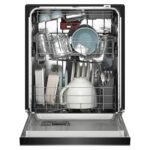 KitchenAid 24" Front Control Built-In Stainless Steel Tub Dishwasher Third Level Jet Rack 41 from Kings Outlet