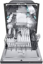 Samsung - 24" AutoRelease Dry Smart Built-In Stainless Steel Tub Dishwasher with 3rd Rack Washing System, 38dBA - Matte Black Steel - Image 2