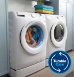 GE - 4.8 Cu. Ft. High-Efficiency Stackable Smart Front Load Washer w/ Odorblock Ultra Fresh Vent System & Microban Technology - Sapphire Blue - Image 6