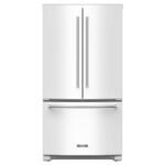 KitchenAid - 20 cu. ft. 36-Inch Width Counter-Depth French Door Refrigerator with Interior Dispense - White